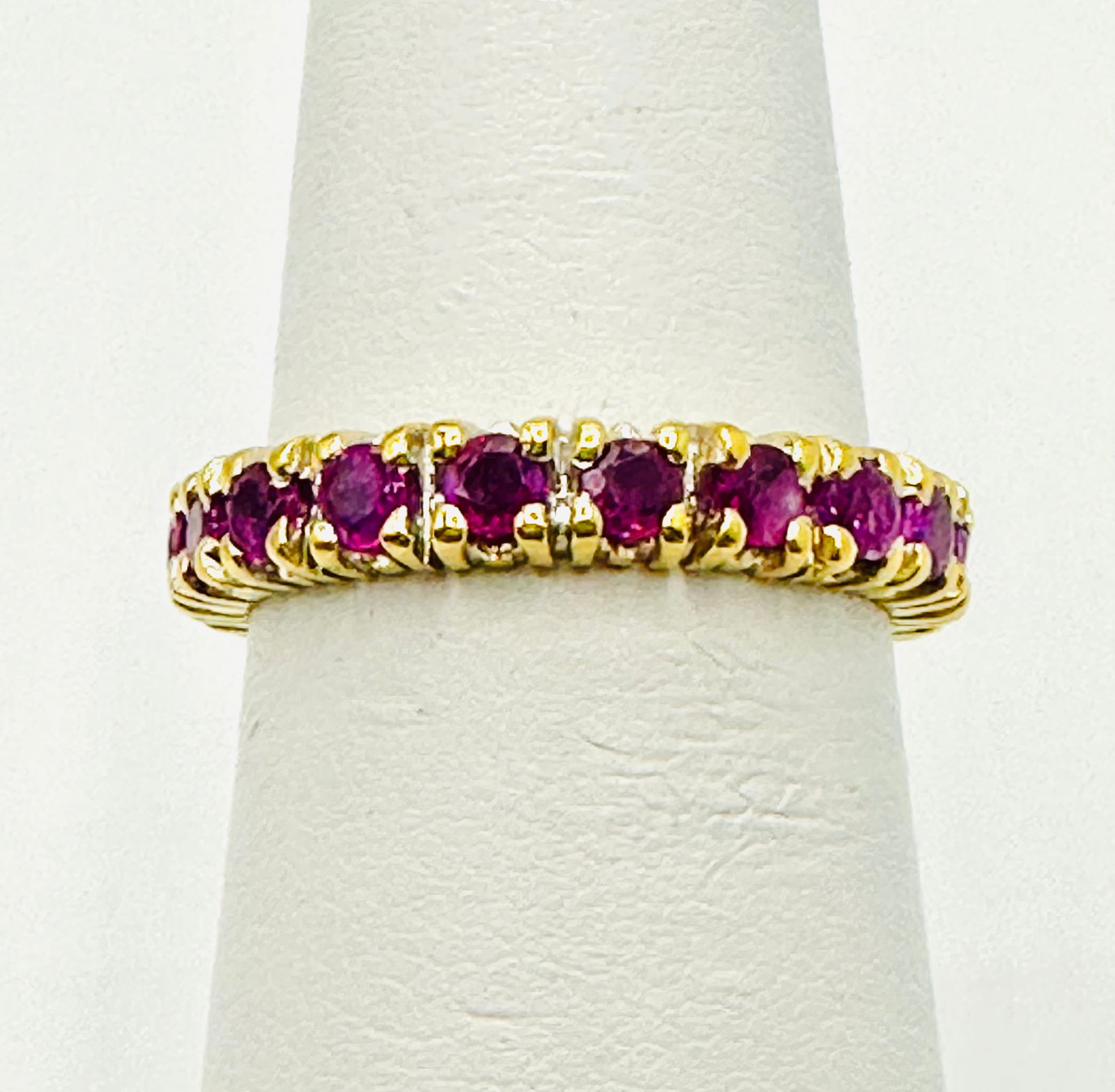 18KT Yellow Gold, Natural Ruby Eternity Ring, # 2731 (1 of 4)