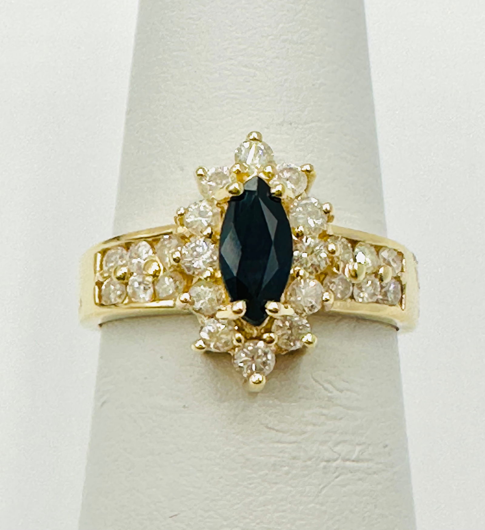 Natural Diamond and Sapphire Ring,14KT Yellow Gold # 2768 (1 of 4)