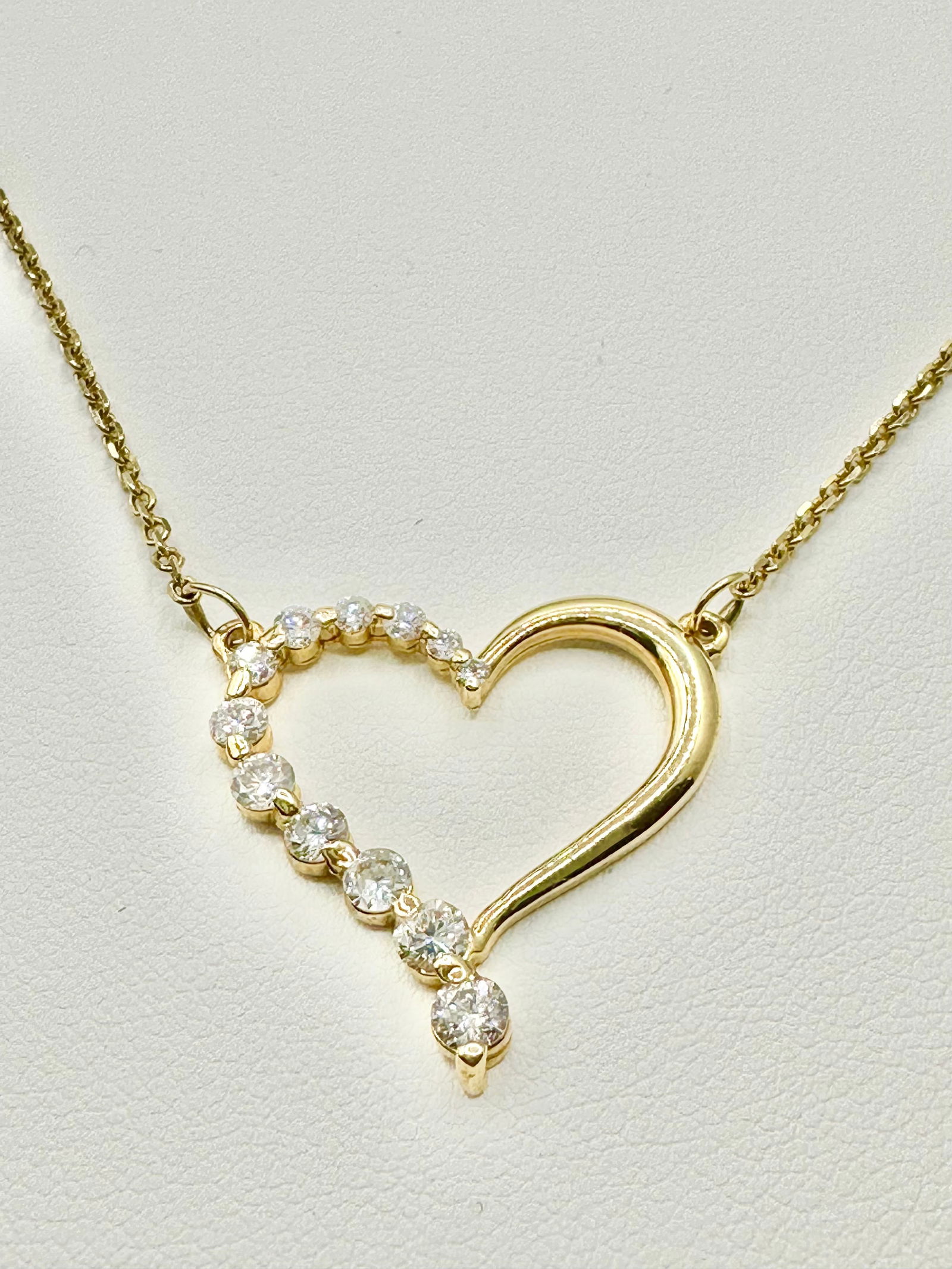 Natural Diamond Heart Pendant Necklace in 14KT Yellow Gold - J11126 (1 of 3)