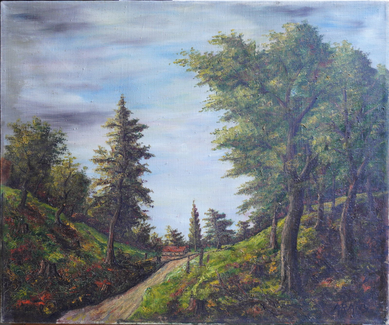 Road to The Farm Oil Painting on Canvas: Oil Painting on Canvas