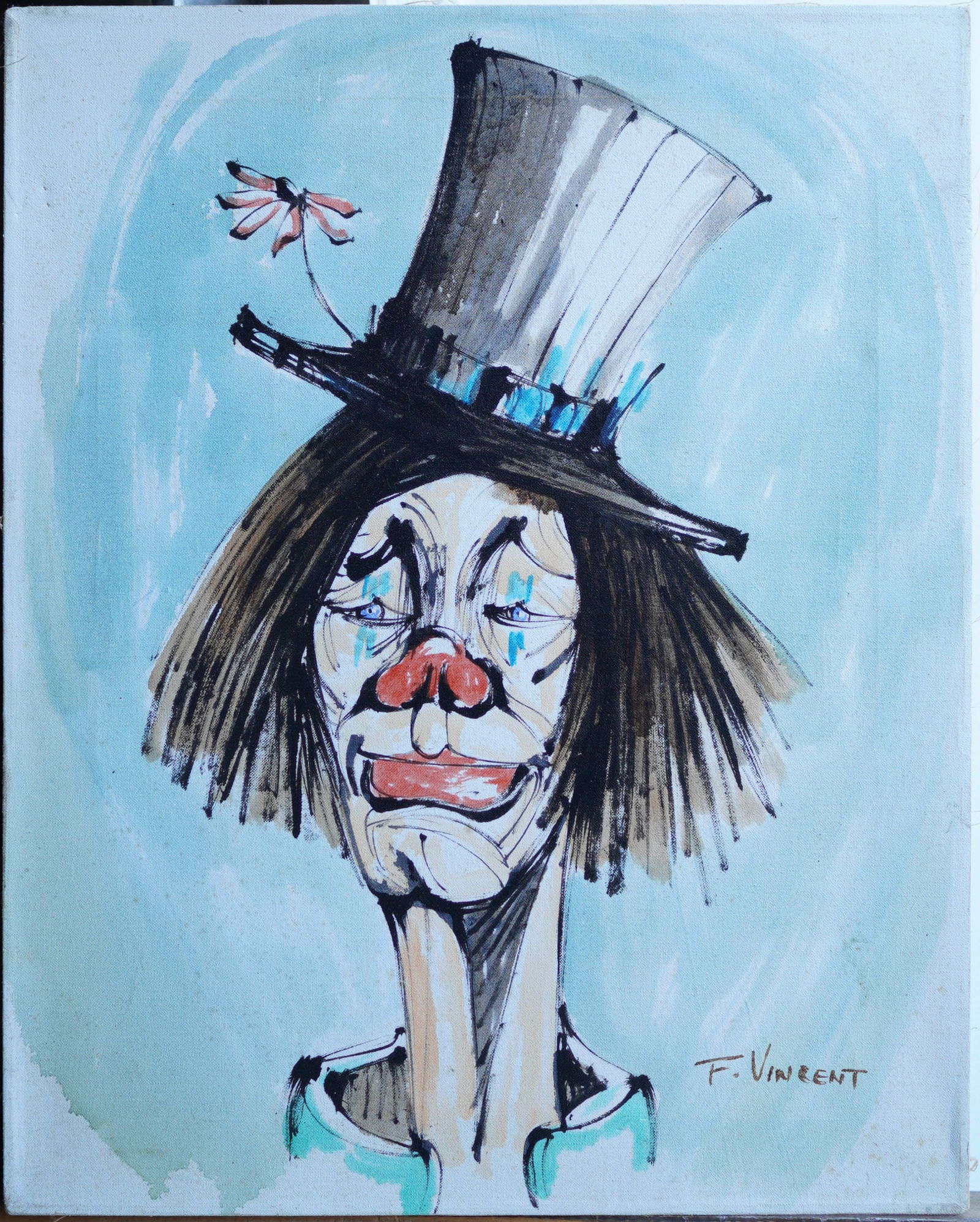 Clown Portrait Oil on Canvas Painting (1 of 8)