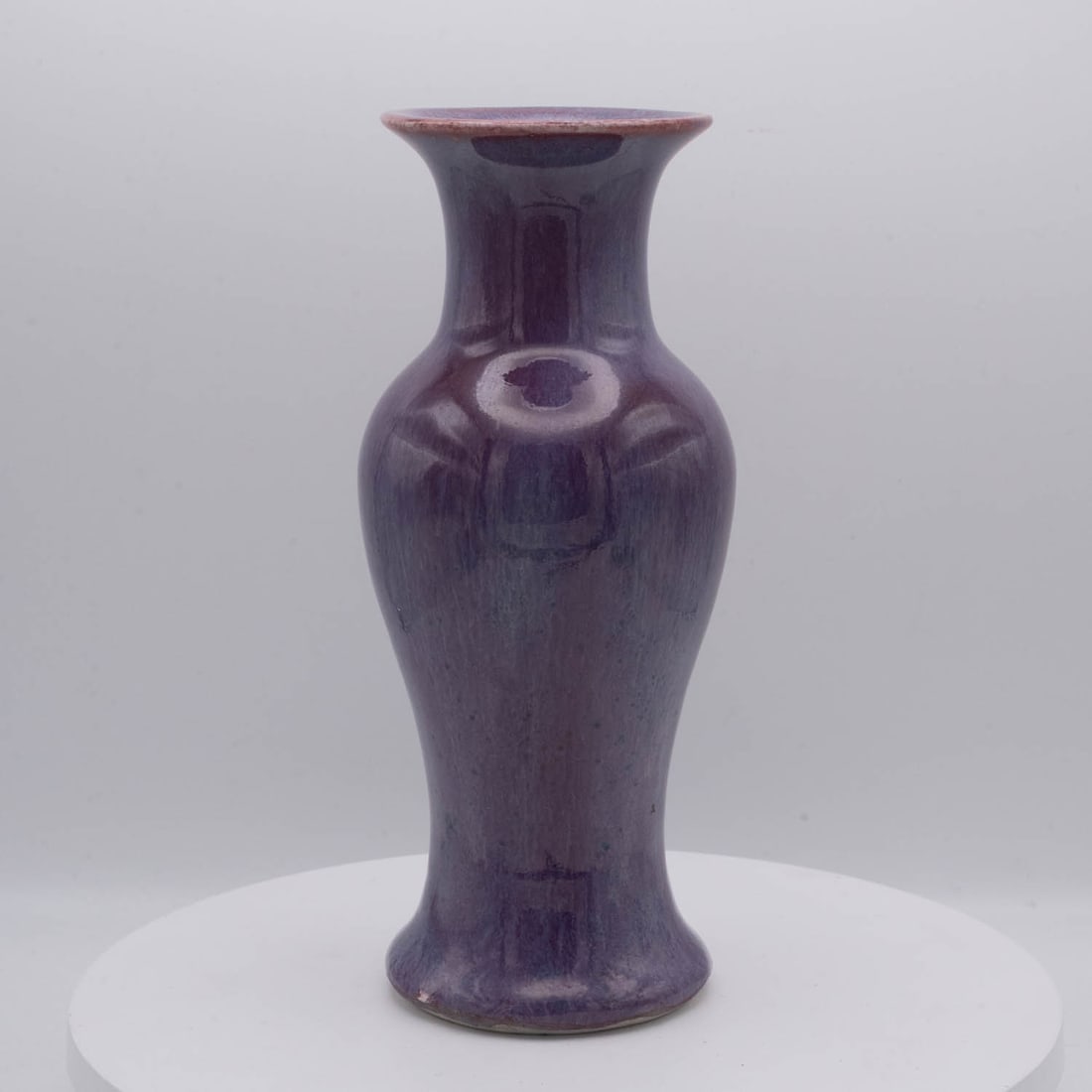 Vintage Chinese Export Sang-De-Boeuf Porcelain Vase: Medium: Sang-De-Boeuf Porcelain Size: 3.3x3.3x7.5 inches Age/Detail: Vintage Chinese Export Condition: great overall, check photo for condition reference. Provenance: Collection from Estate in William