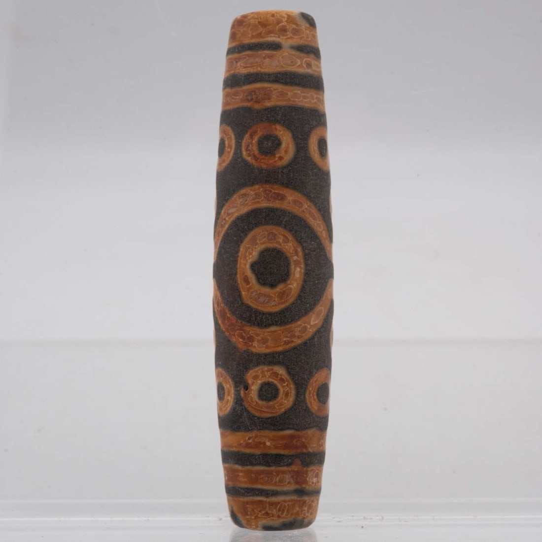 Old Chinese Tibetan Amber Dzi Bead: Medium: Amber Size: 4x1x1 inches Age/Detail: Old Chinese Tibetan Condition: great overall, check photo for condition reference. Provenance: Collection from Estate in Tribecca LiveShipping is NOT a par