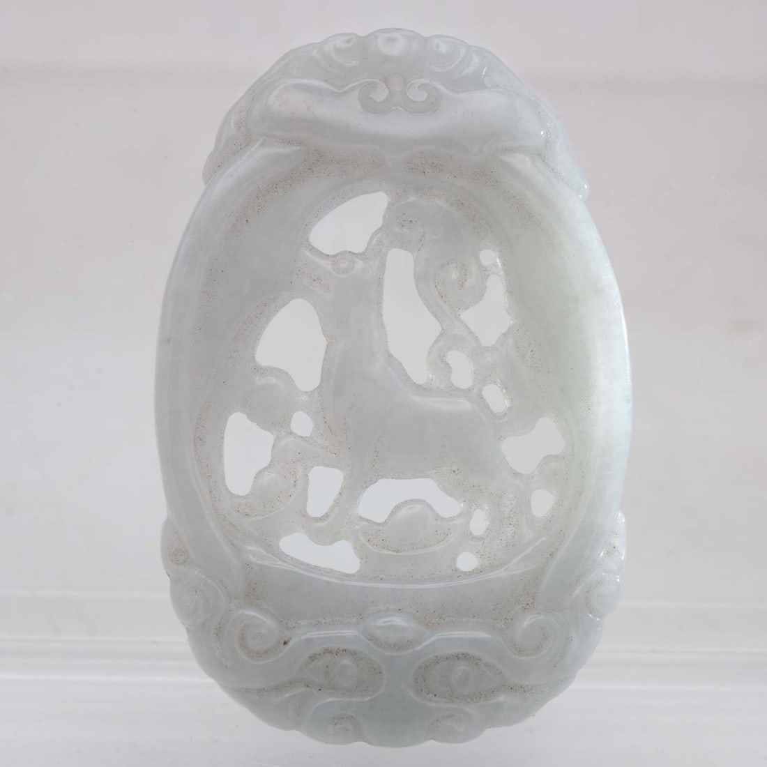 Old Chinese Carved Natural White Jadeite Dog Pendant: Medium: Natural White JadeiteSize: 2x1.4x0.3 inchesAge/Detail: Old Chinese CarvedCondition: great overall, check photo for condition reference.Provenance:Collection from Estate in TribeccaLiveShipping