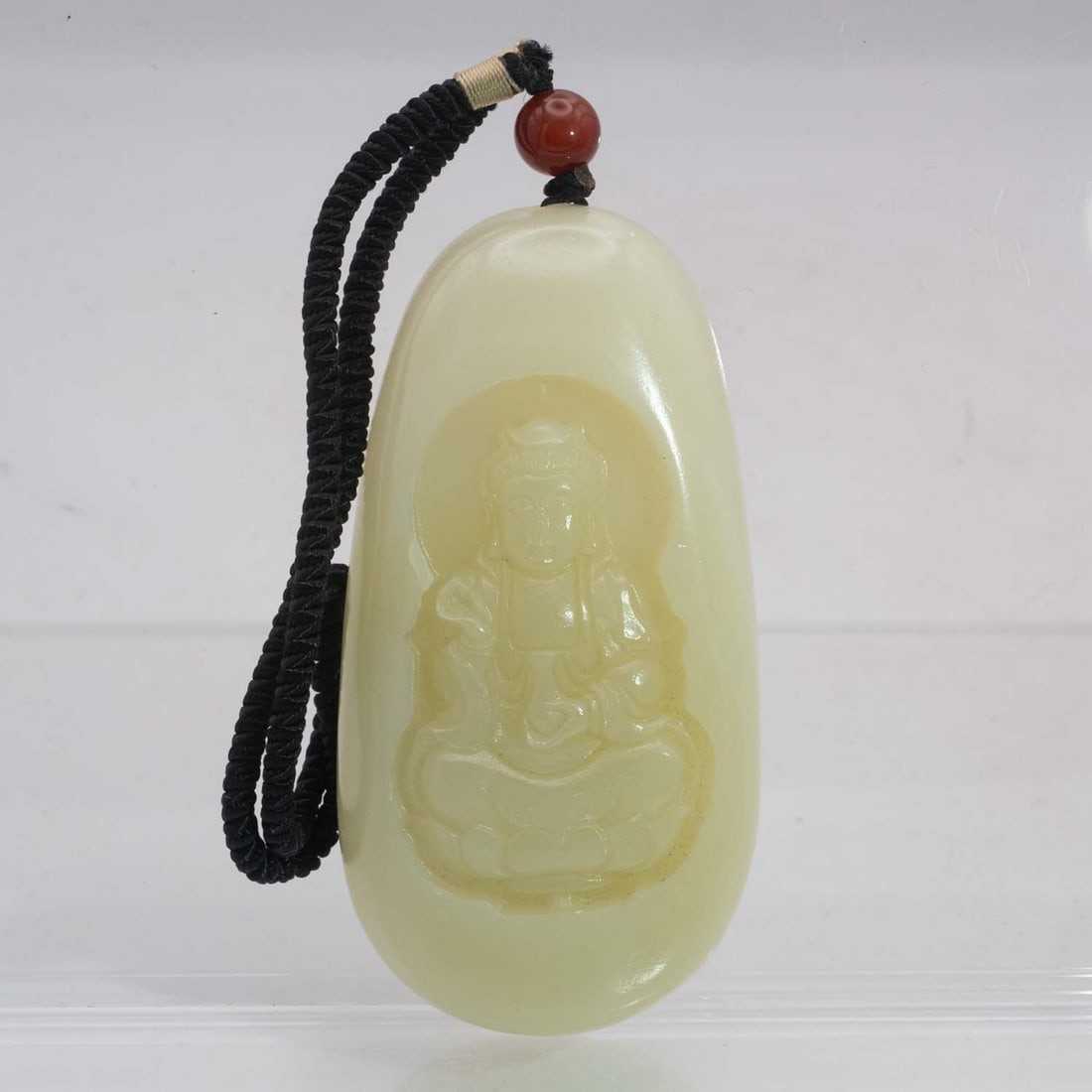 Old Chinese Carved Xiu Jade Guanyin Talisman (1 of 7)