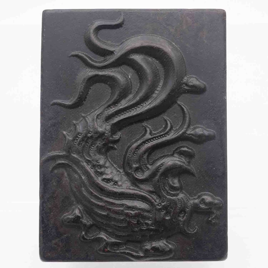 Old Chinese Carved Black Stone Phoenix Plaque Pendant (1 of 5)