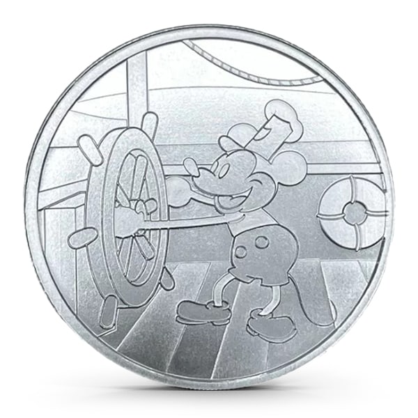 Steamboat Willie 1oz Silver Round: MLC25010982 Subject: Steamboat Willie 1oz Silver Round Medium: 999 Silver Year: Condition: MS Note: Any condition statement is given as an opinion and should not be treated as a statement of fact. Ple