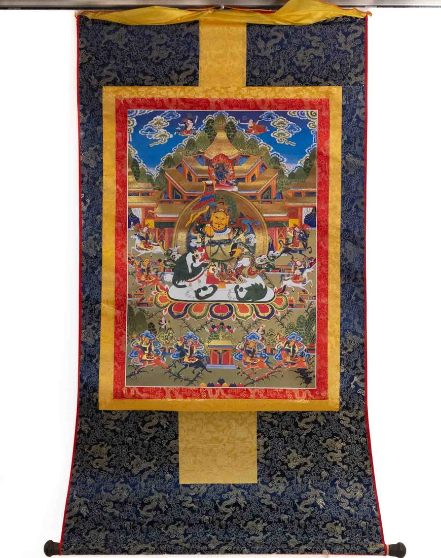 Tibetan Thangka Print Scroll Vaisravana (1 of 6)