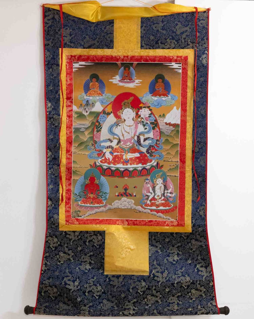 Tibetan Thangka Print Scroll Avalokiteshvara (1 of 6)
