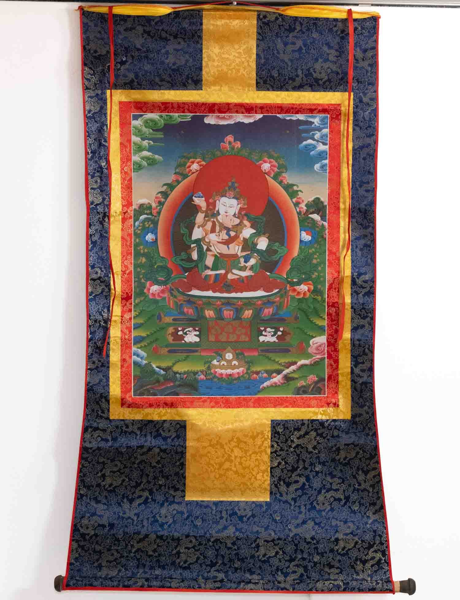 Tibetan Thangka Print Scroll White Tara (1 of 6)