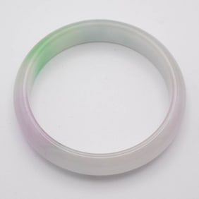 Chinese Translucent Tri Color Jade Bangle