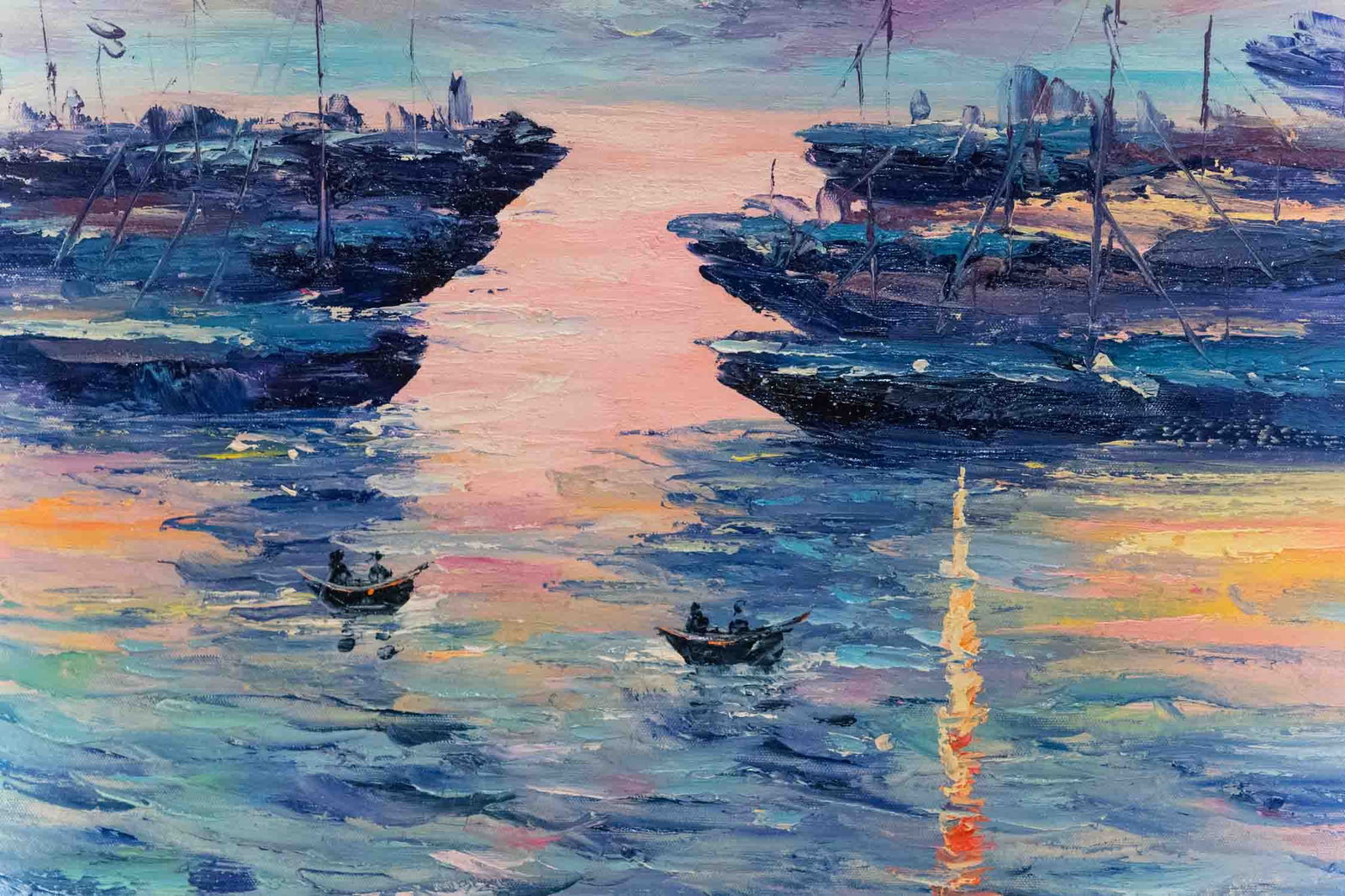 Impressionist Acrylic On Canvas "Sunset" - 6