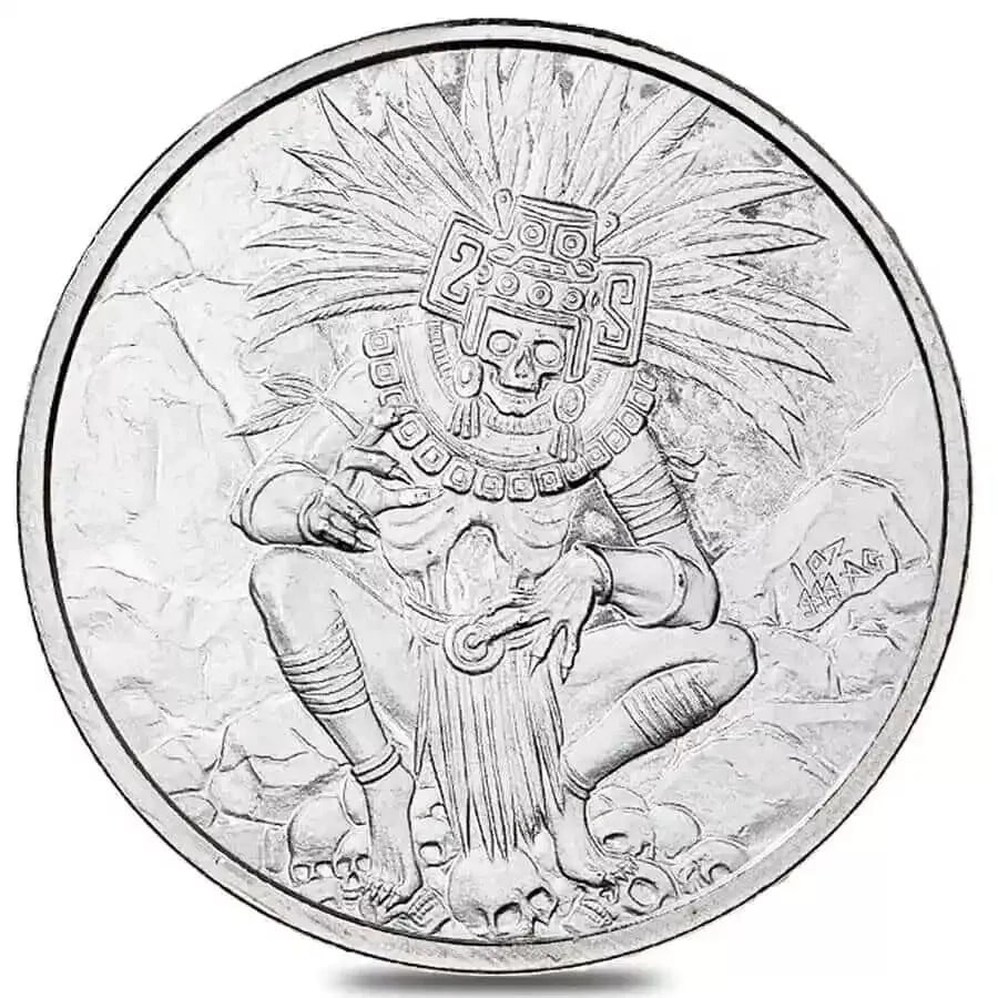 Aztec God Of Death 1oz Silver Round: MLC25010981 Subject: Aztec God Of Death 1oz Silver Round Medium: 999 Silver Year: Condition: MS Note: Any condition statement is given as an opinion and should not be treated as a statement of fact. P