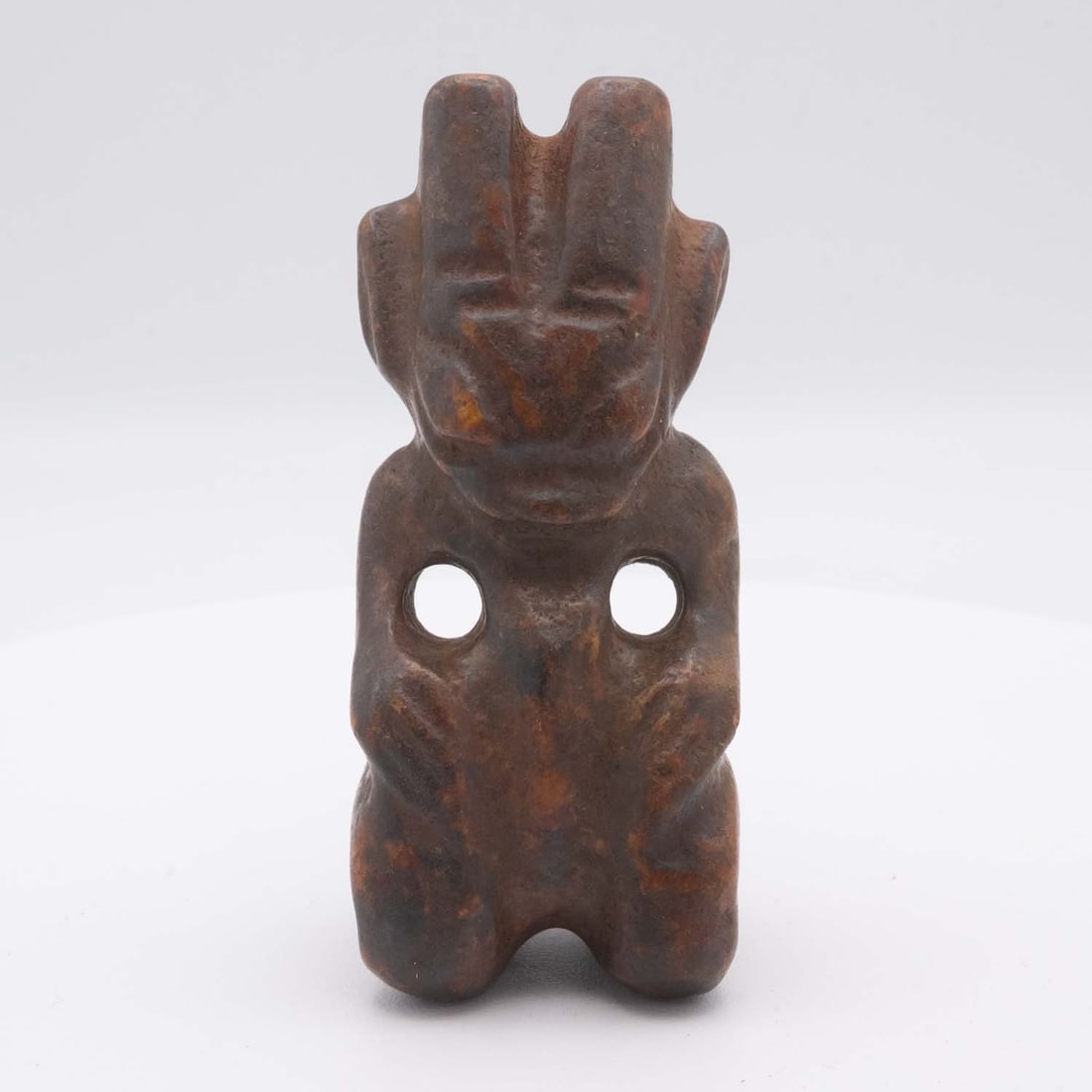 Old Chinese Hongshan Culture Stone Sun God Figure: Medium: Stone Size: 1.5x1.3x3.5 inches Age/Detail: Old Chinese Hongshan Culture Condition: great overall, check photo for condition reference. Provenance: Collection from Estate in Williamsburg 