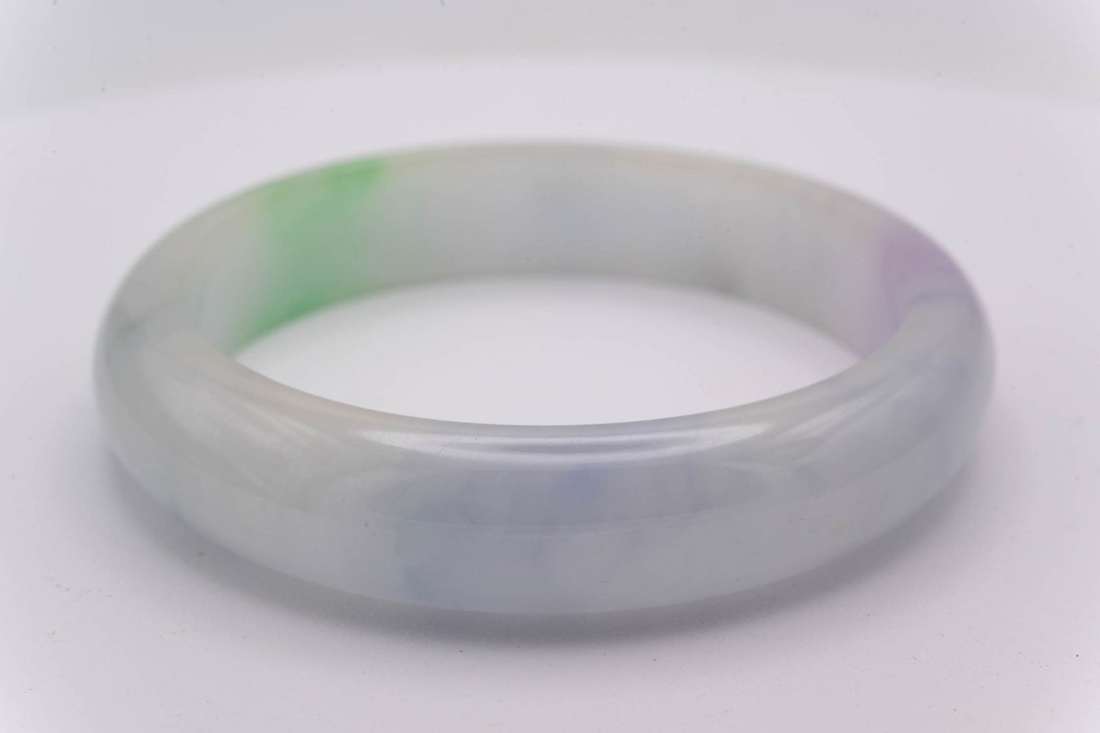 Chinese Translucent Multi-Color Jade Bangle - 2