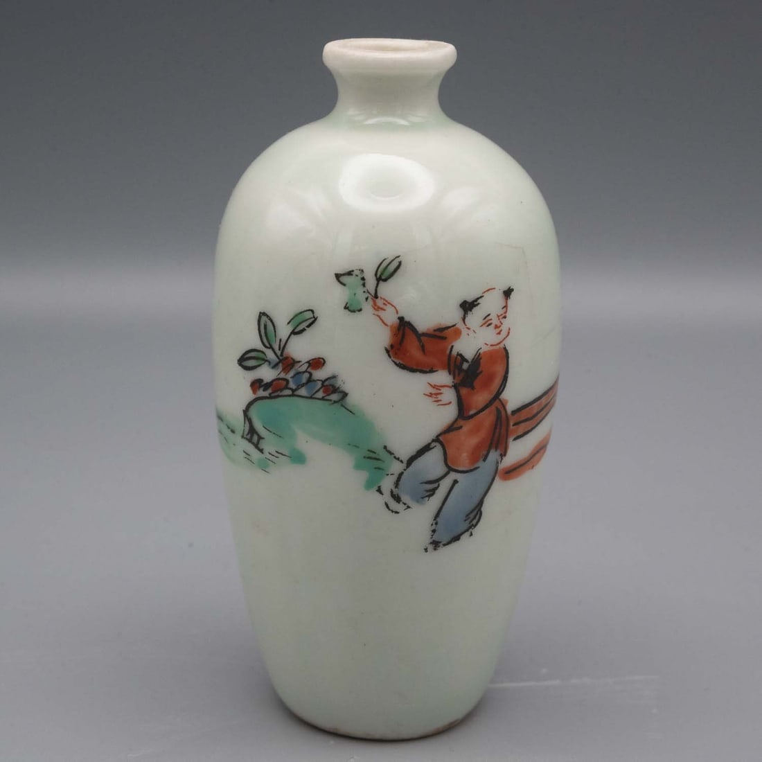 Antique Chinese Qing/Republic Porcelain Snuff Bottle, Three Boys (1 of 4)