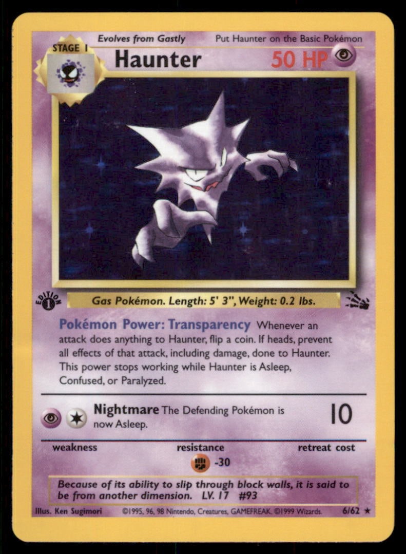Haunter 1st ED. Fossil #06/62 Holo Pokemon Card: We offer combined shipping on multiple items. Buyers may also arrange their own shipping. LiveShipping is a separate and independent option for shipping that is NOT a part of the auction house or thei