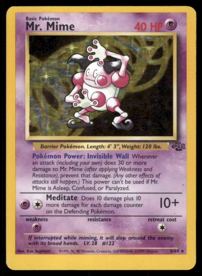Mr. Mime Pokemon Jungle # Holo Pokemon Card (1 of 2)
