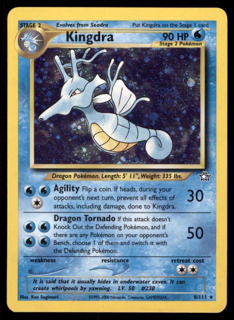 Kingdra Neo Genesis #008/111 Holo Pokemon Card (1 of 2)