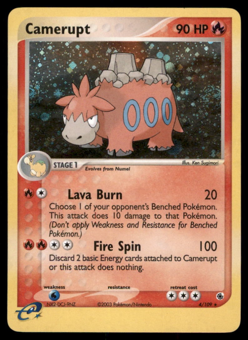 Camerupt Ruby and Sapphire #4/109 Holo Pokemon Card: We offer combined shipping on multiple items. Buyers may also arrange their own shipping. LiveShipping is a separate and independent option for shipping that is NOT a part of the auction house or thei