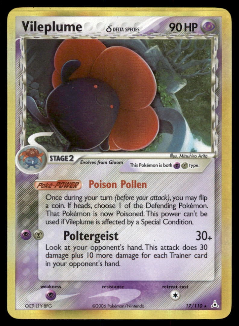 Vileplume (Delta Species) Holon Phantoms #17/110 Holo Pokemon Card: We offer combined shipping on multiple items. Buyers may also arrange their own shipping. LiveShipping is a separate and independent option for shipping that is NOT a part of the auction house or thei
