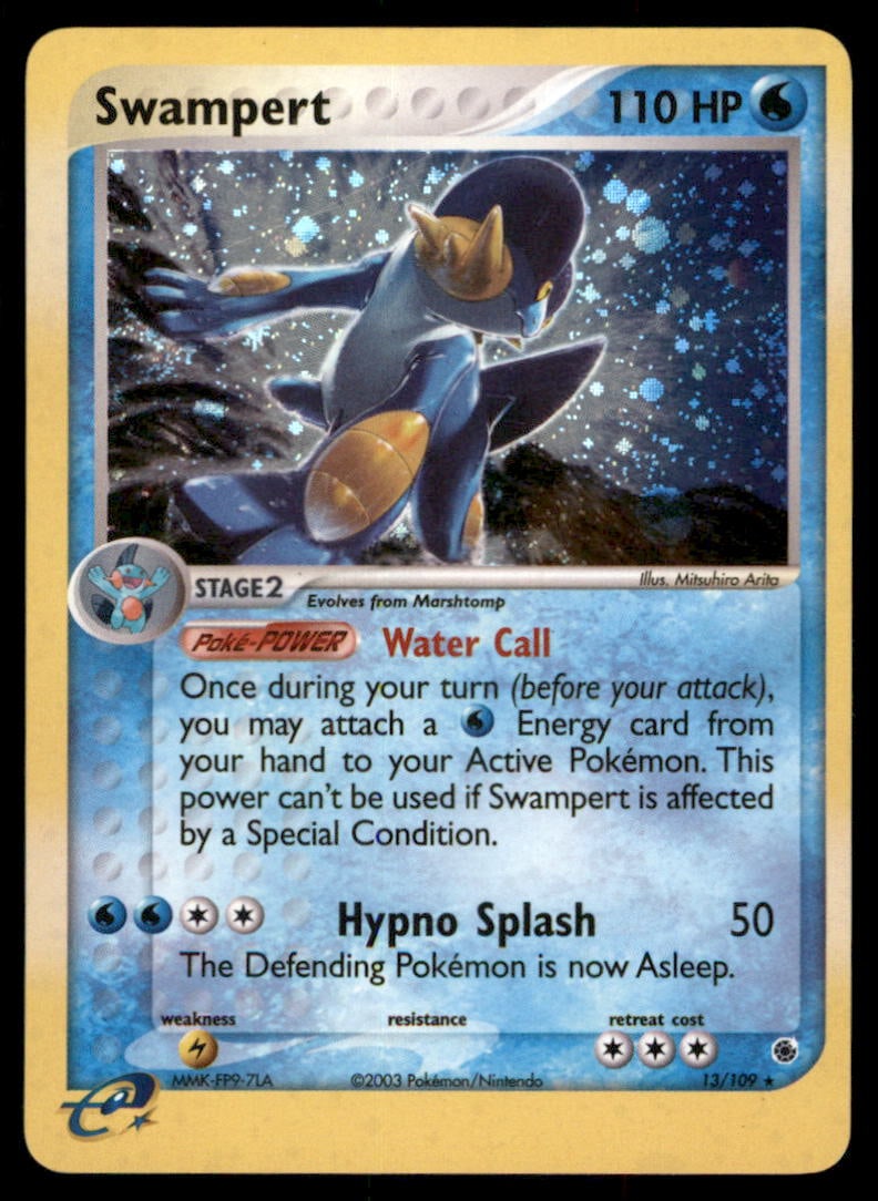 Swampert Ruby and Sapphire #13/109 Holo Pokemon Card: We offer combined shipping on multiple items. Buyers may also arrange their own shipping. LiveShipping is a separate and independent option for shipping that is NOT a part of the auction house or thei