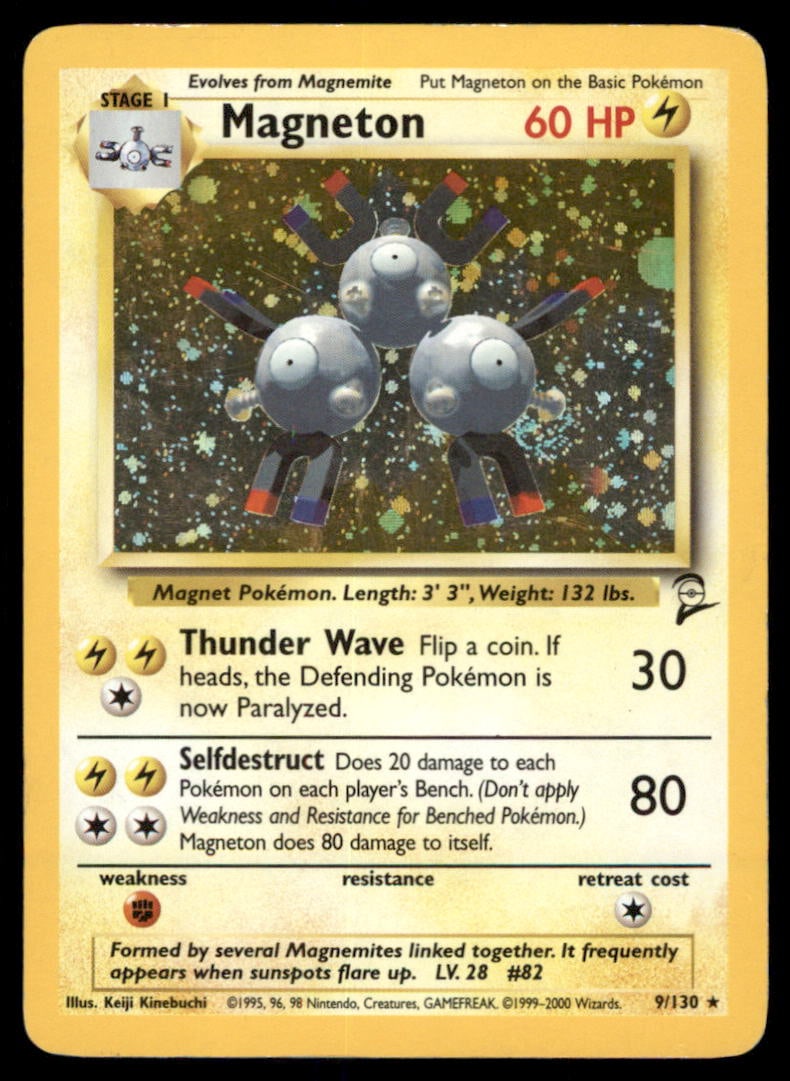 Magneton Base Set 2 #009/130 Holo Pokemon Card (1 of 2)
