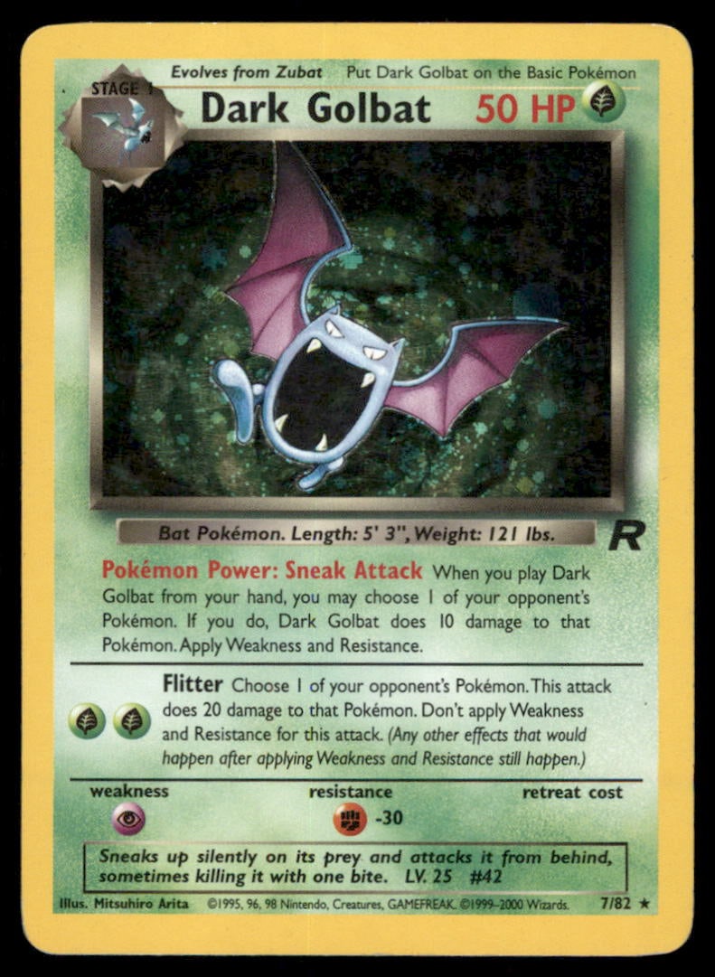 Dark Golbat (7) Team Rocket #07/82 Holo Pokemon Card (1 of 2)