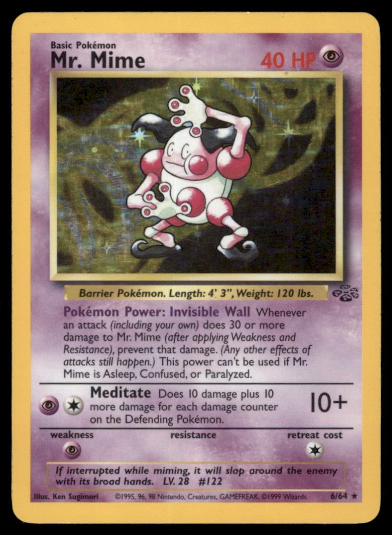 Mr. Mime Pokemon Jungle # Holo Pokemon Card (1 of 2)