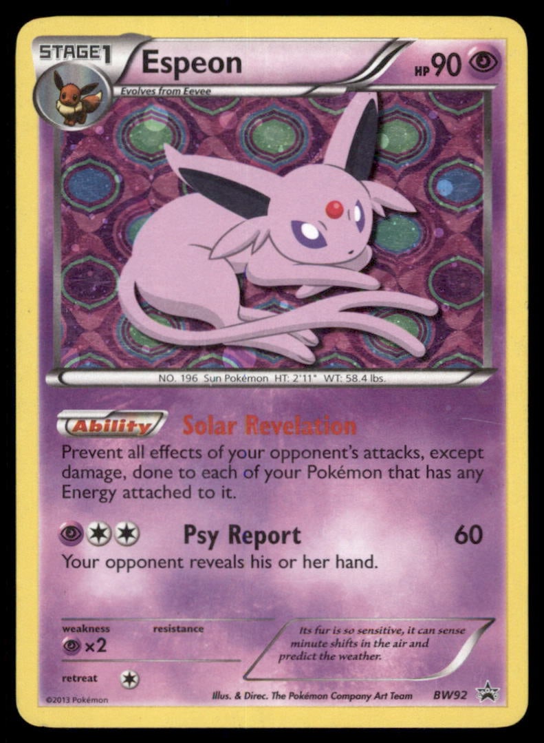 Espeon Black and White Promos #BW92 Holo Pokemon Card: We offer combined shipping on multiple items. Buyers may also arrange their own shipping. LiveShipping is a separate and independent option for shipping that is NOT a part of the auction house or thei