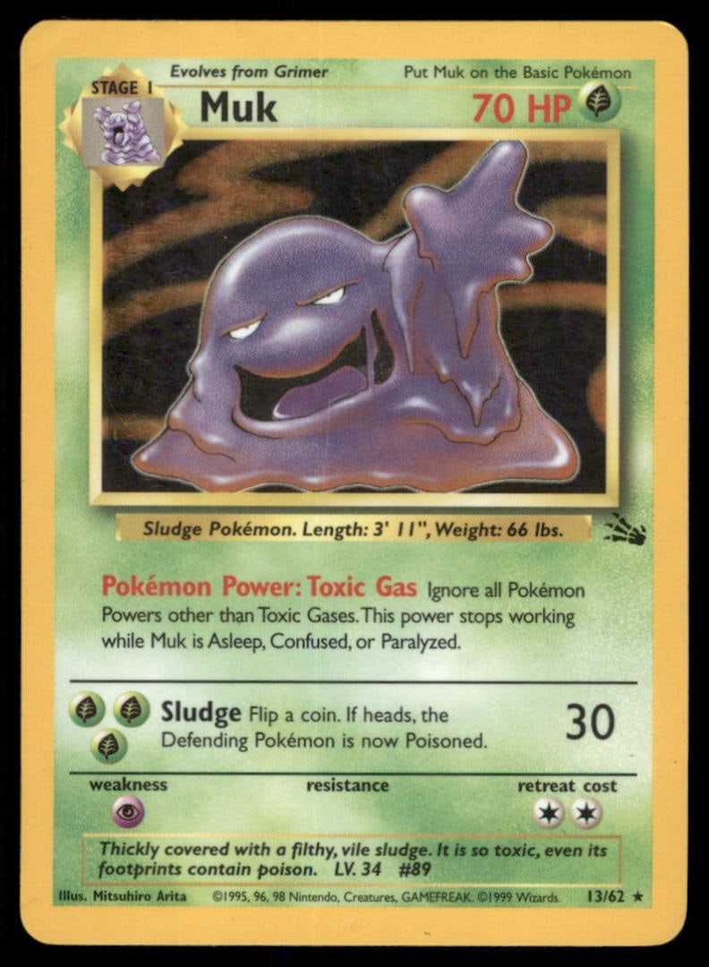 Muk (13) Fossil #13/62 Holo Pokemon Card: We offer combined shipping on multiple items. Buyers may also arrange their own shipping. LiveShipping is a separate and independent option for shipping that is NOT a part of the auction house or thei