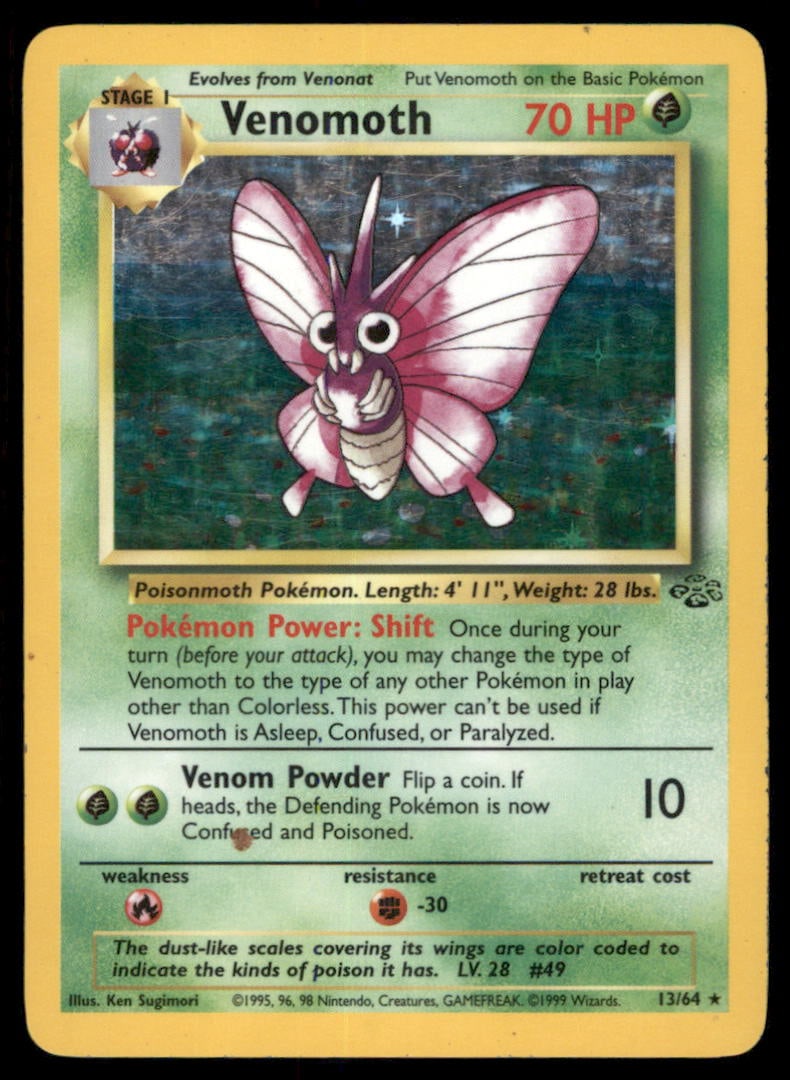 Venomoth Pokemon Jungle # Holo Pokemon Card (1 of 2)