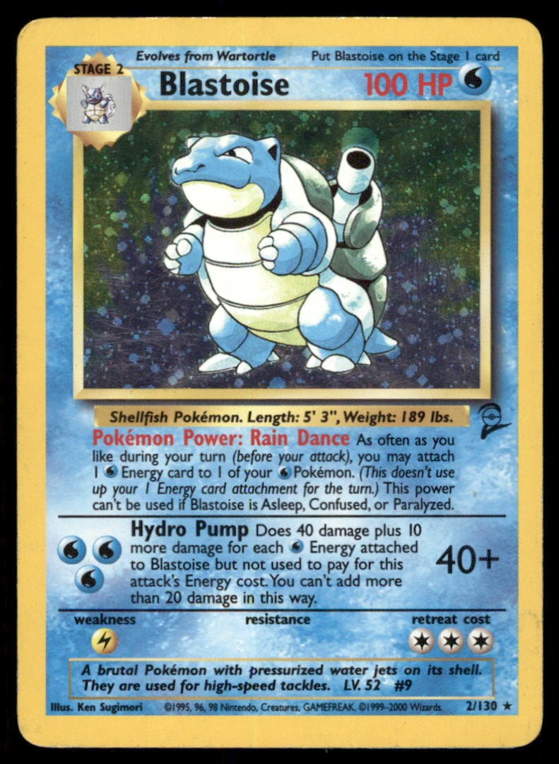 Blastoise Base Set 2 #002/130 Holo Pokemon Card (1 of 2)