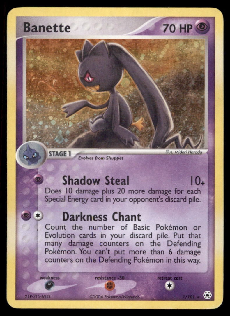 Banette Hidden Legends #1/101 Holo Pokemon Card: We offer combined shipping on multiple items. Buyers may also arrange their own shipping. LiveShipping is a separate and independent option for shipping that is NOT a part of the auction house or thei
