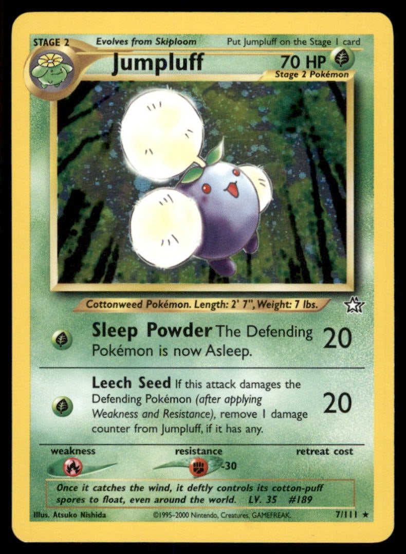 Jumpluff Neo Genesis #007/111 Holo Pokemon Card (1 of 2)