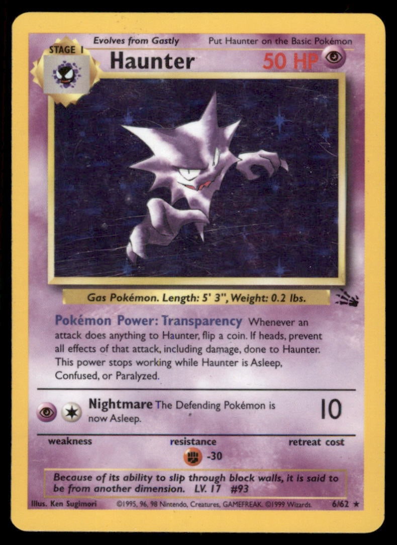 Haunter (21) Fossil #21/62 Holo Pokemon Card: We offer combined shipping on multiple items. Buyers may also arrange their own shipping. LiveShipping is a separate and independent option for shipping that is NOT a part of the auction house or thei