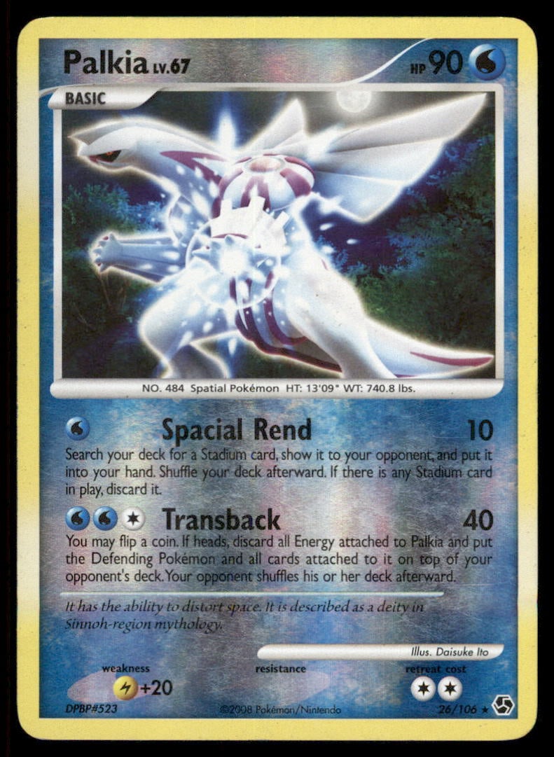 Palkia Great Encounters #26/106 Holo Pokemon Card: We offer combined shipping on multiple items. Buyers may also arrange their own shipping. LiveShipping is a separate and independent option for shipping that is NOT a part of the auction house or thei