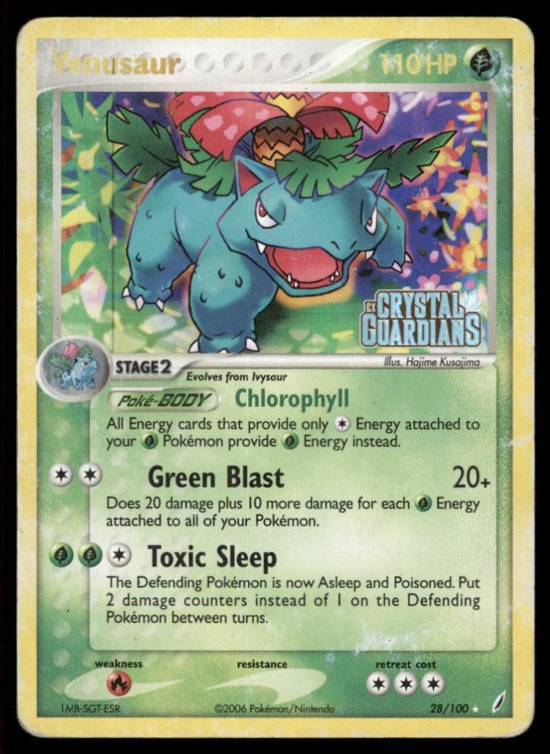 Venusaur Stamped Crystal Guardians #28/100 Holo Pokemon Card (1 of 2)
