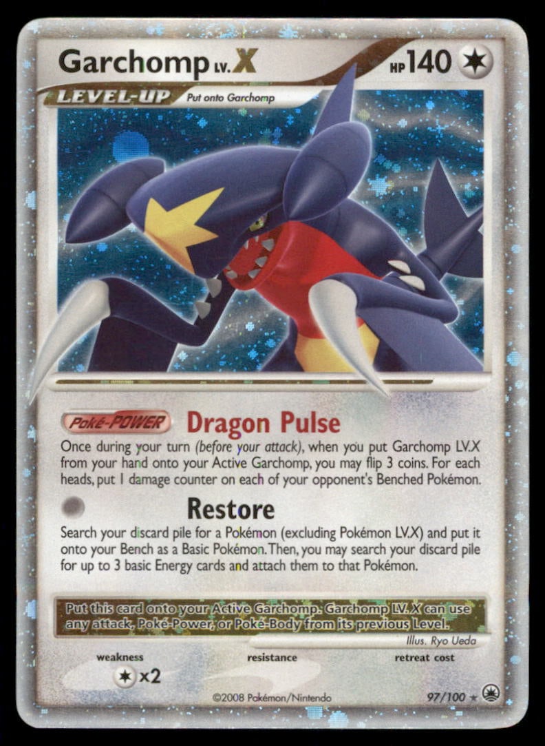 Garchomp LV.X Majestic Dawn #97/100 Holo Pokemon Card (1 of 2)