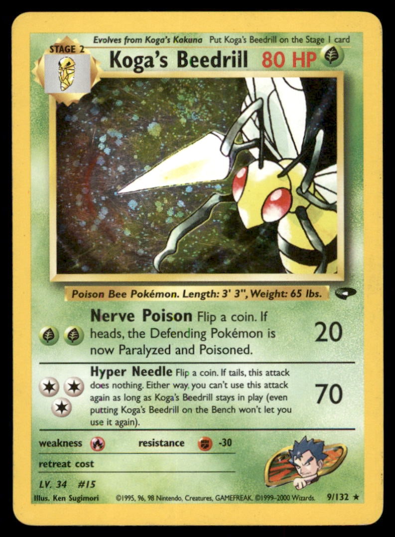Koga's Beedrill Gym Challenge #009/132 Holo Pokemon Card (1 of 2)