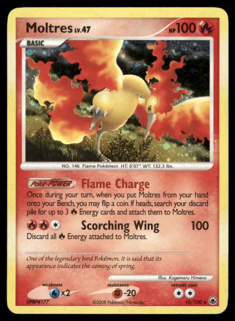 Moltres Majestic Dawn #10/100 Holo Pokemon Card (1 of 2)
