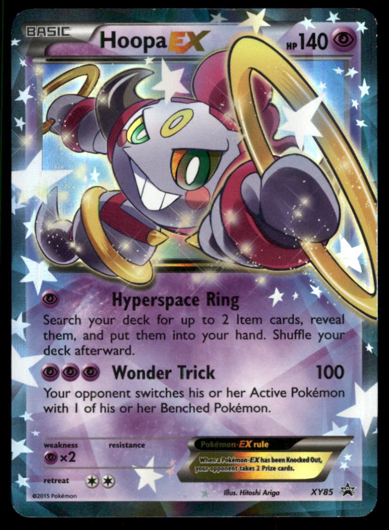 Hoopa EX (Collection Promo) XY Promos #XY85 Pokemon Card: Condition of cards varies from NM - DMG. BINDER PAGES NOT INCLUDED.We offer combined shipping on multiple items. Buyers may also arrange their own shipping. LiveShipping is a separate and independent