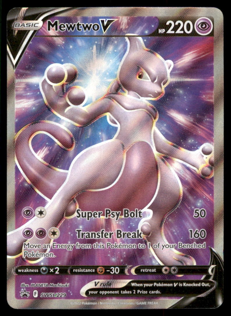 Mewtwo V SWSH: Sword & Shield Promo Cards #SWSH229 Pokemon Card: We offer combined shipping on multiple items. Buyers may also arrange their own shipping. LiveShipping is a separate and independent option for shipping that is NOT a part of the auction house or thei