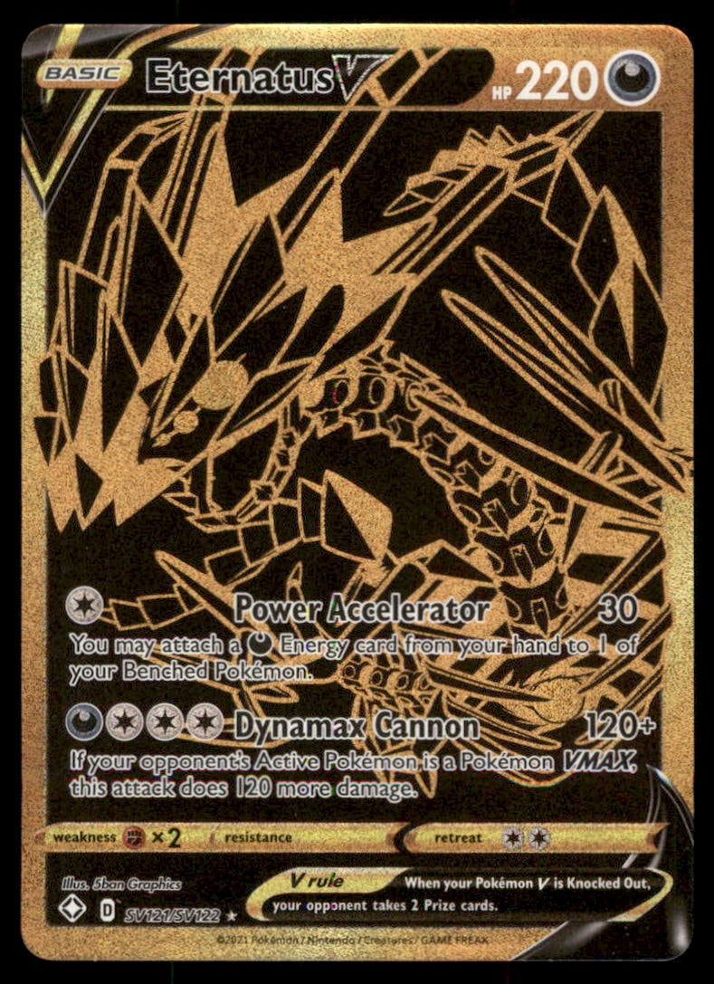 Eternatus V Shining Fates: Shiny Vault #SV121/SV122 Pokemon Card: We offer combined shipping on multiple items. Buyers may also arrange their own shipping. LiveShipping is a separate and independent option for shipping that is NOT a part of the auction house or thei
