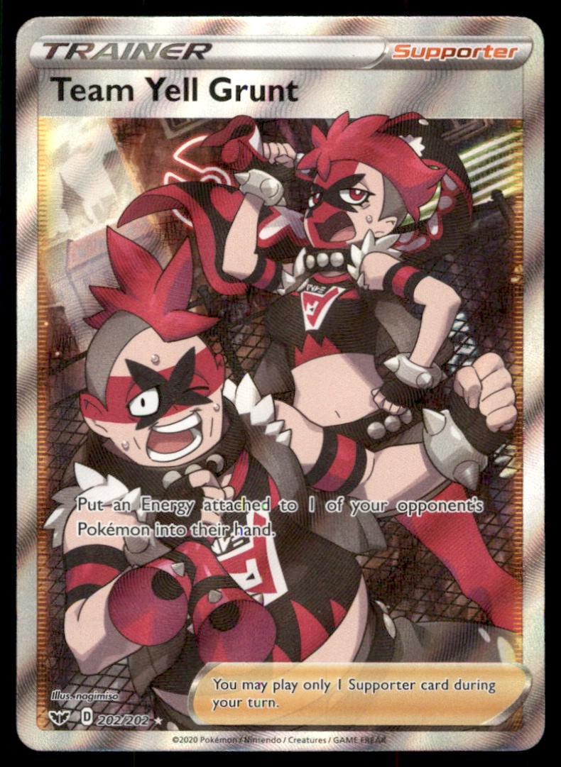 Team Yell Grunt (Full Art) SWSH01: Sword & Shield Base Set #202/202 Pokemon Card: We offer combined shipping on multiple items. Buyers may also arrange their own shipping. LiveShipping is a separate and independent option for shipping that is NOT a part of the auction house or thei