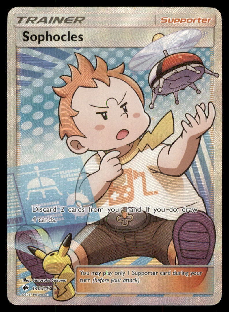 Sophocles (Full Art) SM - Burning Shadows #146/147 Pokemon Card: We offer combined shipping on multiple items. Buyers may also arrange their own shipping. LiveShipping is a separate and independent option for shipping that is NOT a part of the auction house or thei