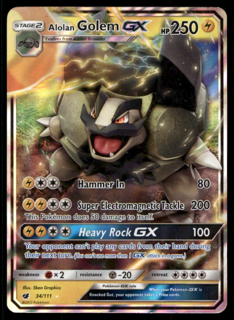 Alolan Golem GX SM - Crimson Invasion #34/111 Pokemon Card: We offer combined shipping on multiple items. Buyers may also arrange their own shipping. LiveShipping is a separate and independent option for shipping that is NOT a part of the auction house or thei