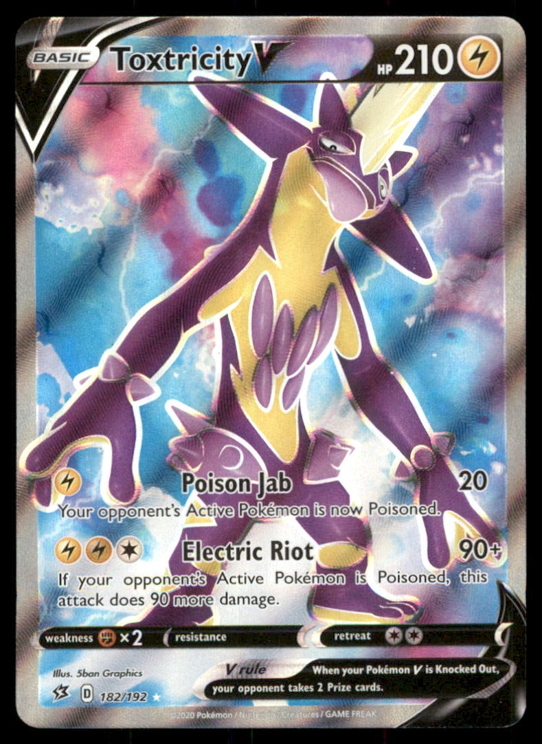 Toxtricity V (Full Art) SWSH02: Rebel Clash #182/192 Pokemon Card: We offer combined shipping on multiple items. Buyers may also arrange their own shipping. LiveShipping is a separate and independent option for shipping that is NOT a part of the auction house or thei