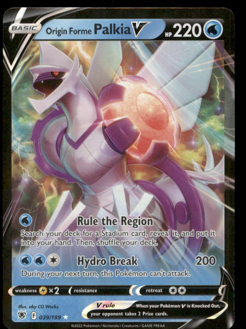 Origin Forme Palkia V SWSH10: Astral Radiance #039/189 Pokemon Card: We offer combined shipping on multiple items. Buyers may also arrange their own shipping. LiveShipping is a separate and independent option for shipping that is NOT a part of the auction house or thei