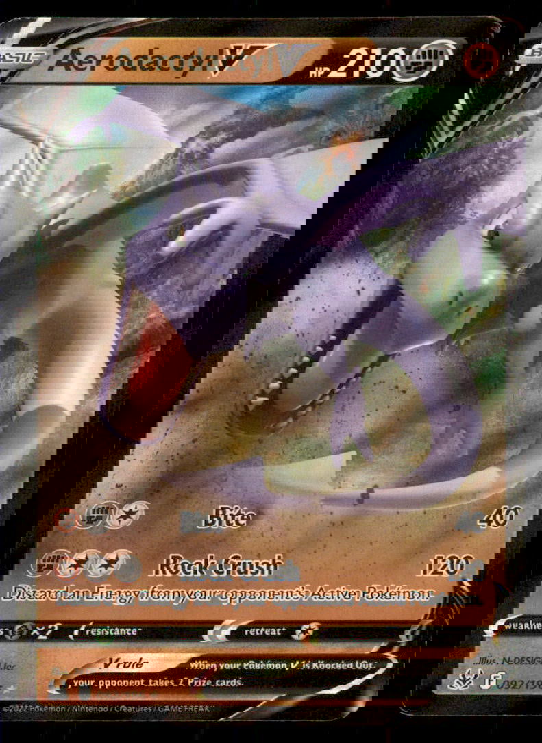 Aerodactyl V SWSH11: Lost Origin #092/196 Pokemon Card: We offer combined shipping on multiple items. Buyers may also arrange their own shipping. LiveShipping is a separate and independent option for shipping that is NOT a part of the auction house or thei